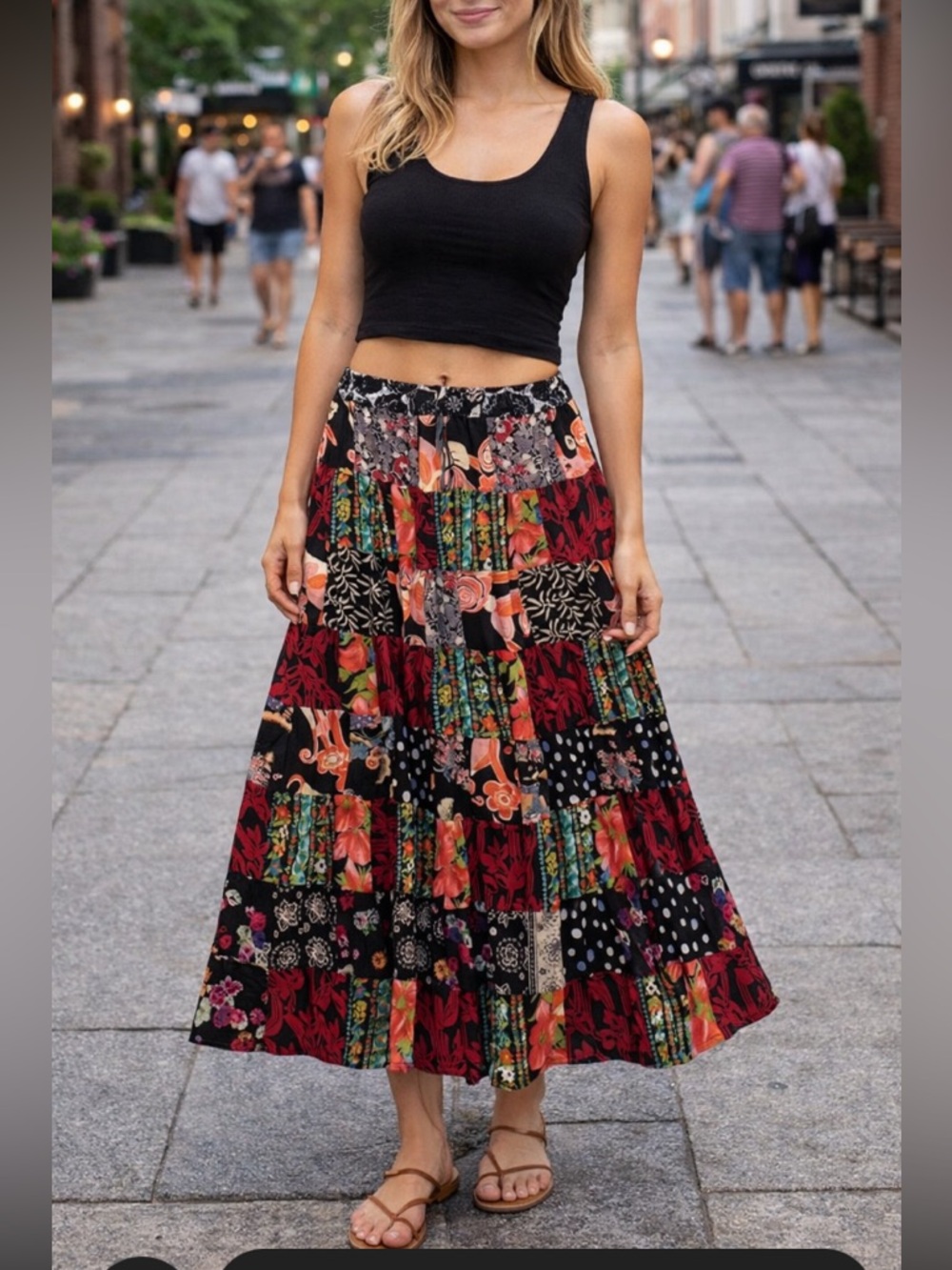 Ruby’n’ style multiple pattern Maxi skirt one size fits most